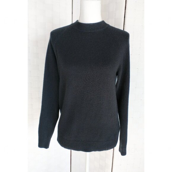 Designers Originals Sweater Medium Black Mock Neck Vintage Minimalist Lagenlook - Picture 1 of 14